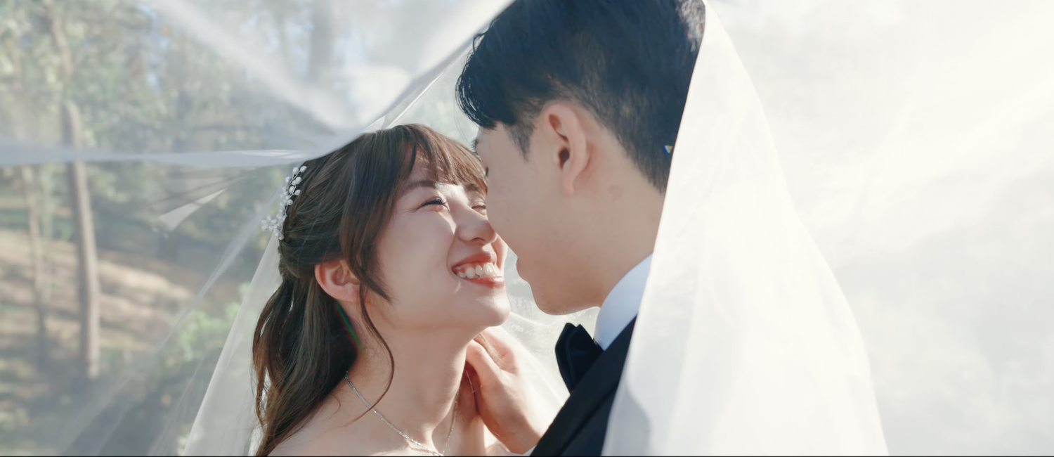 Kevin and Kellie in their wedding film