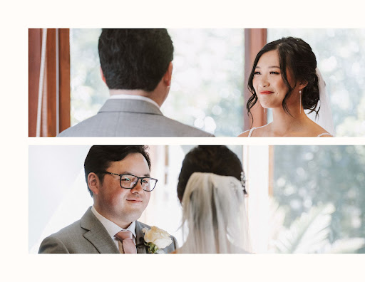 Two ceremony moments as Yalena and her partner exchange vows