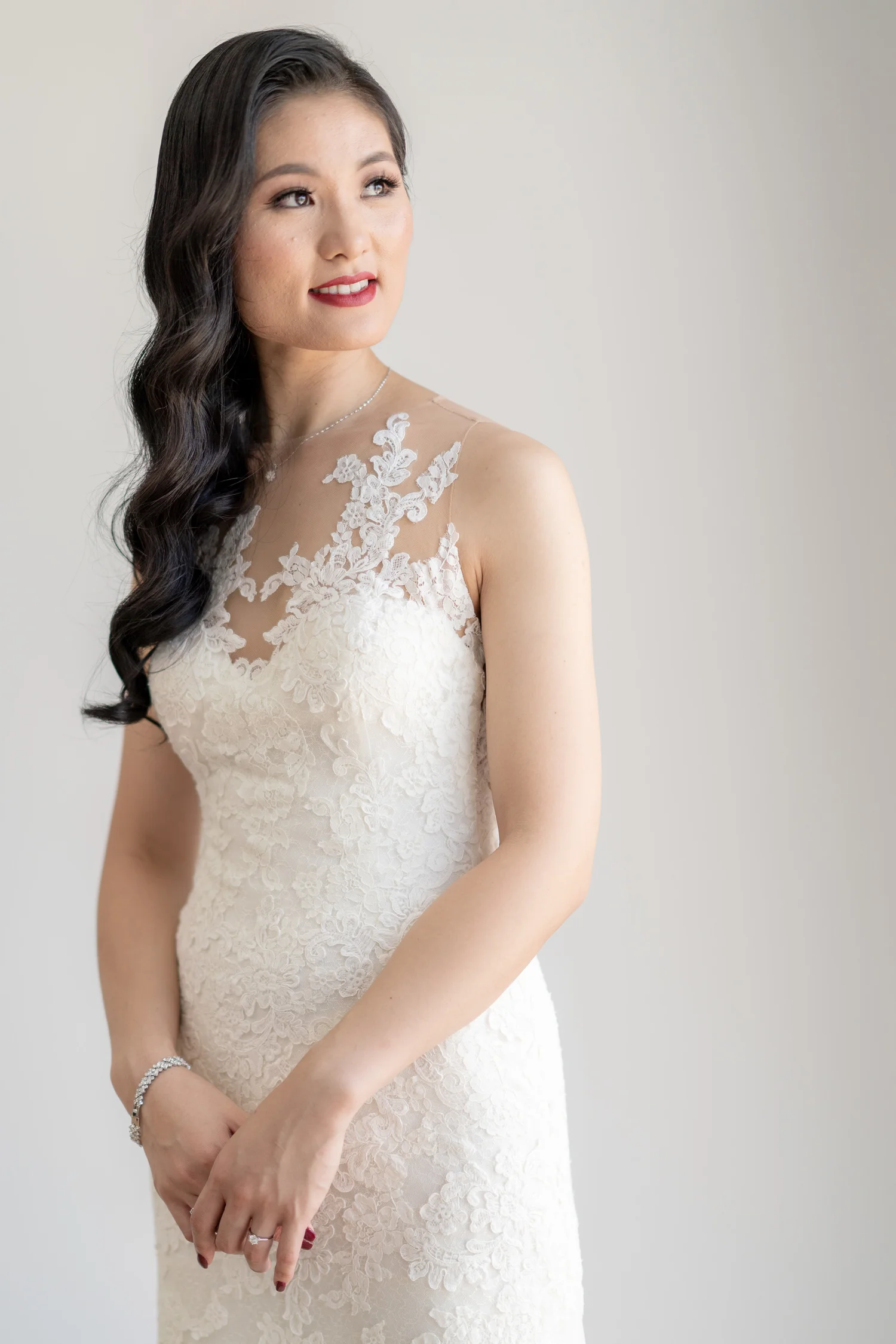 Bride in a quiet full-length portrait