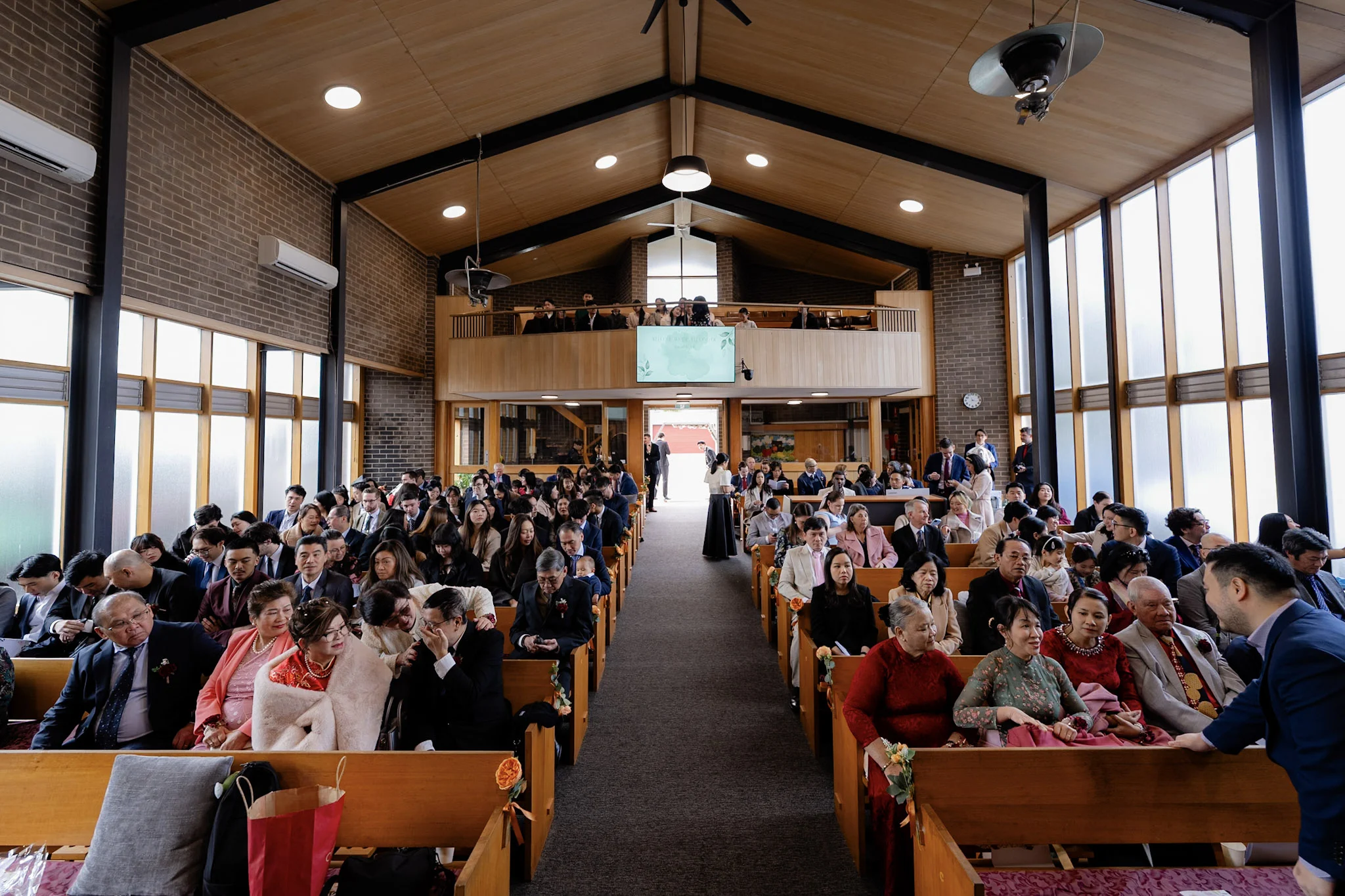 The church filled with guests before Ron and Joy's ceremony